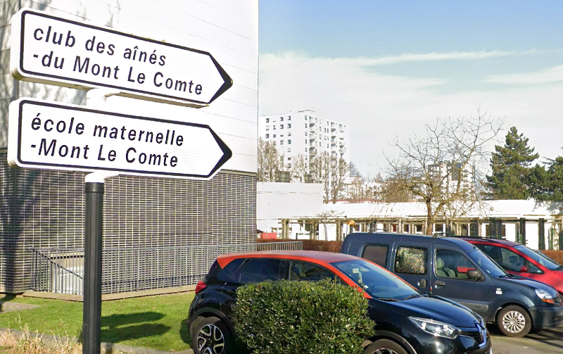 Une enquête est ouverte pour déterminer l'origine du départ de feu dans l'école maternelle Mont-le-Comte - Ilustration Google Maps