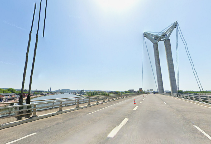 Le pont Flaubert sera levé pendant trois heures, entrainant la fermeture de la RN 1338 - Illustration Google Maps