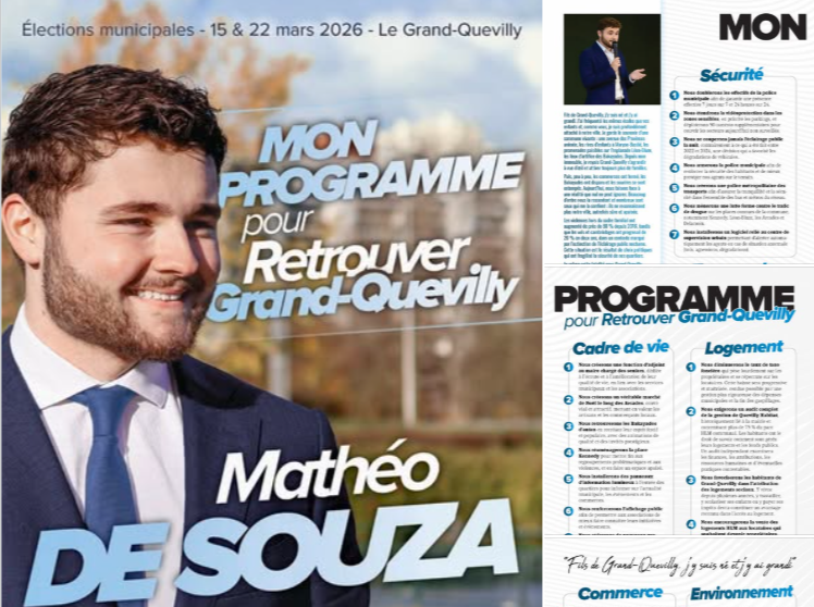 Le tribunal a enjoint à la commission de propagande de faire distribuer à tous les électeurs la plaquette électorale de la liste « Retrouver Grand-Quevilly » pour le premier tour des municipales.- Capture d'écran Facebook