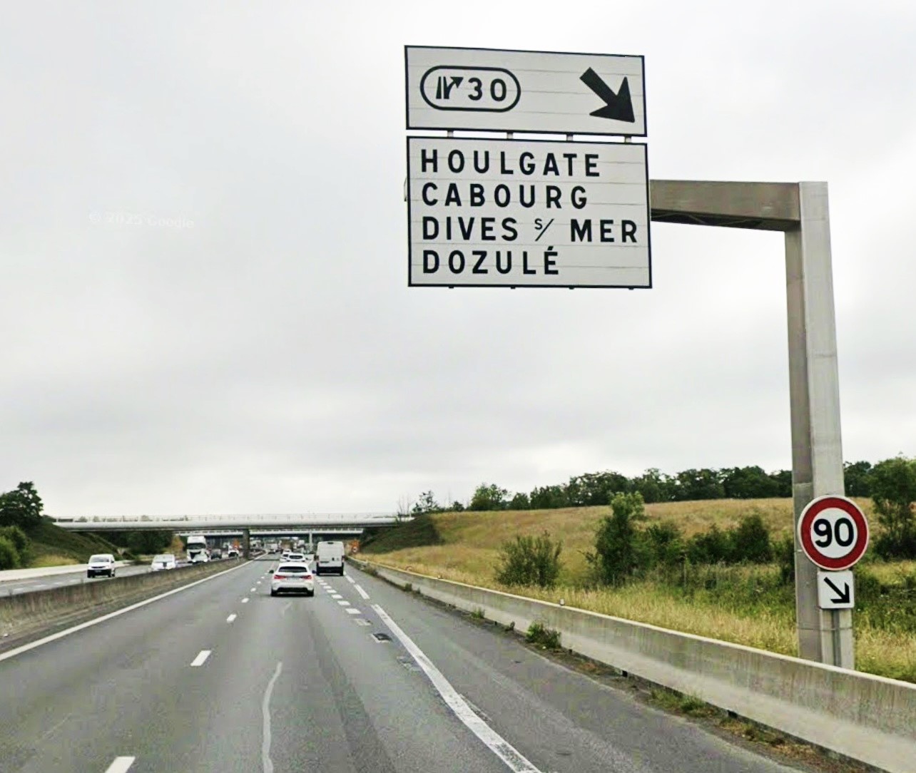 Les véhicules venant de Caen en direction de Paris devront quitter l’autoroute à l’échangeur 30