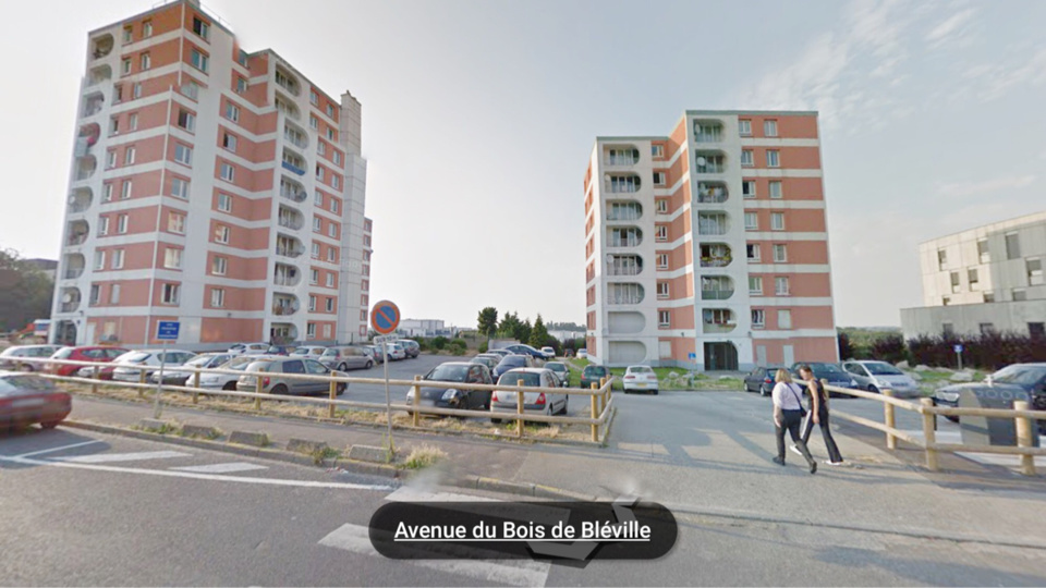 Le jeune Havrais a été abattu sur la voie publique, dans son quartier du Bois de Bléville (Illustration@Google Maps)