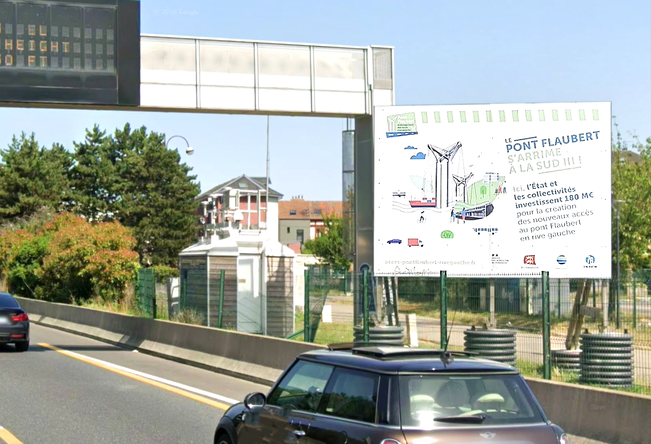 Encore trois nuits de fermeture pour le raccordement du pont Flaubert à la Sud III - Illustration © Google Maps