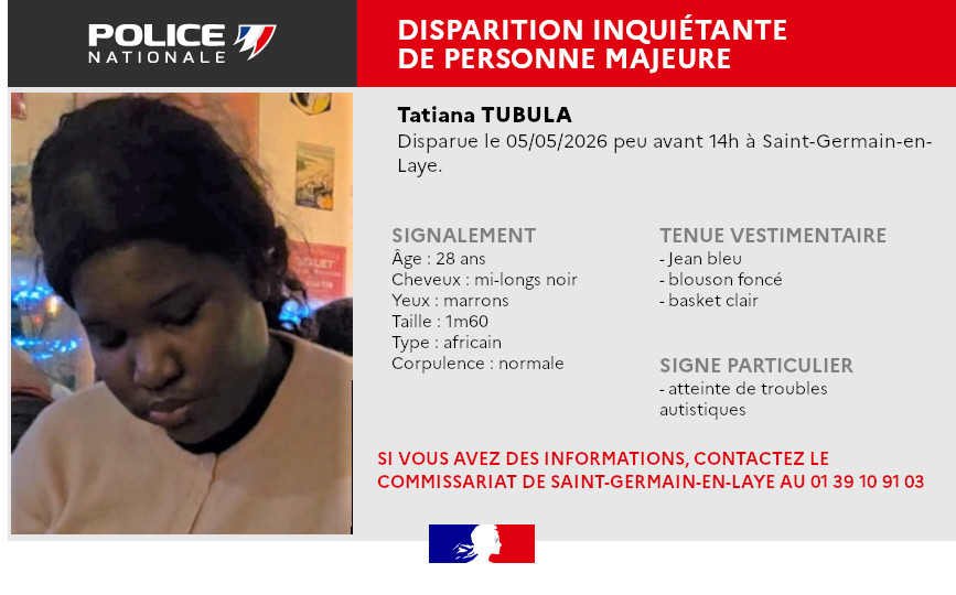 Disparition inquiétante à Saint-Germain-en-Laye : une jeune femme de 28 ans recherchée