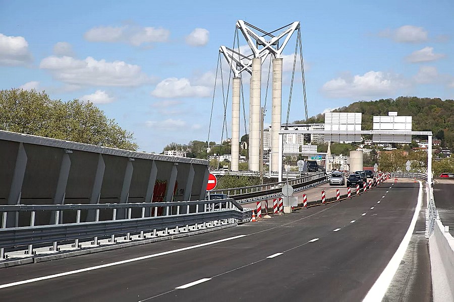 Le raccordement du pont levant à la RN338 marque l’achèvement d’un chantier  - © Pont Flaubert