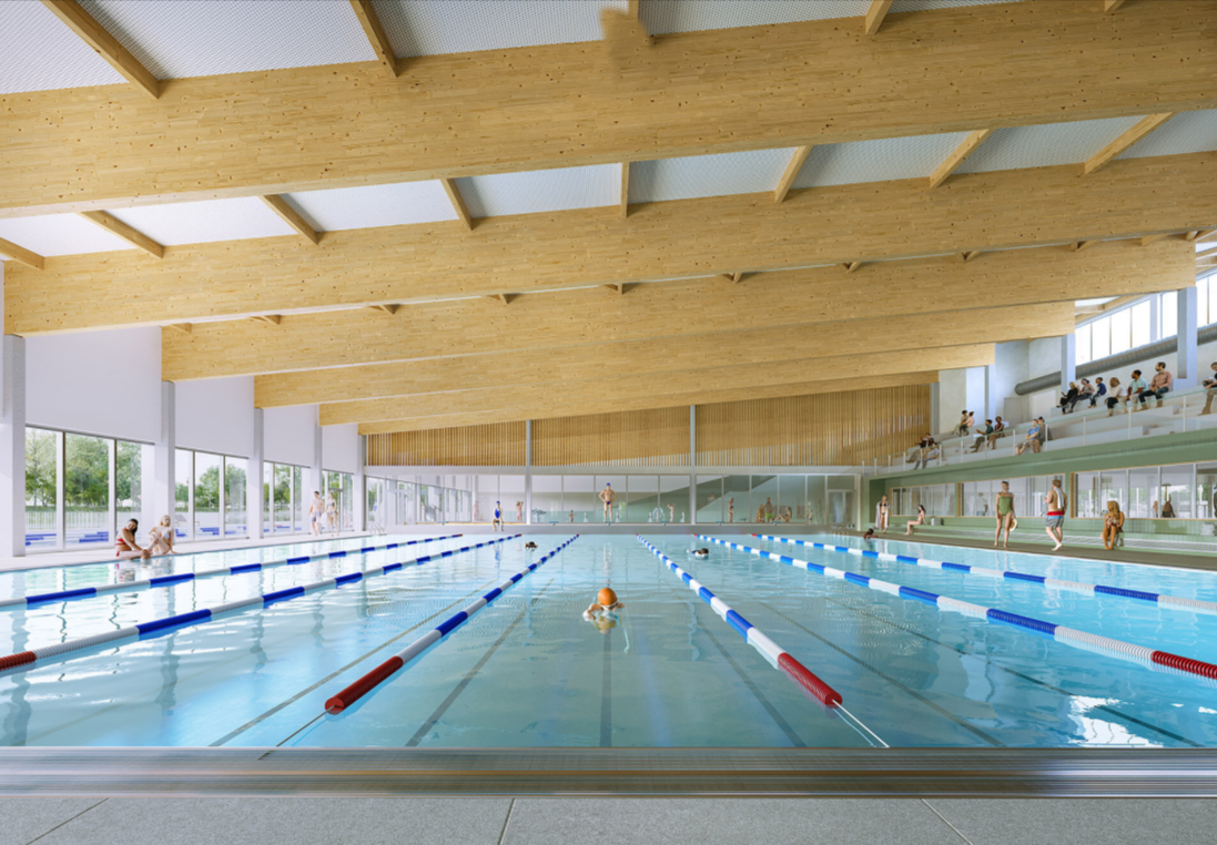 Ces travaux doivent aussi préparer le raccordement du futur centre aquatique du Long Buisson 3, dont l'ouverture au public est programmée au printemps 2027. Ce complexe est.présenté comme l’un des prochains grands consommateurs de chaleur du réseau. - Illustration .evreuxportesdenormandie