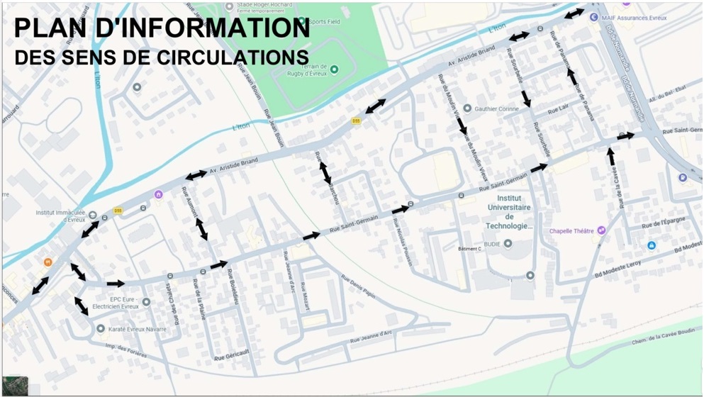 Évreux : sens unique rue Saint-Germain et nouvelles pistes cyclables dès le 28 août à Navarre