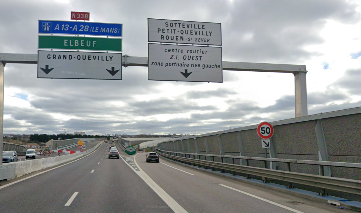 La RN338 sera fermée dans le sens Rouen vers Paris de 21 heures à 6 heures, afin de permettre l'inspection détaillée des murs de la bretelle Stalingrad