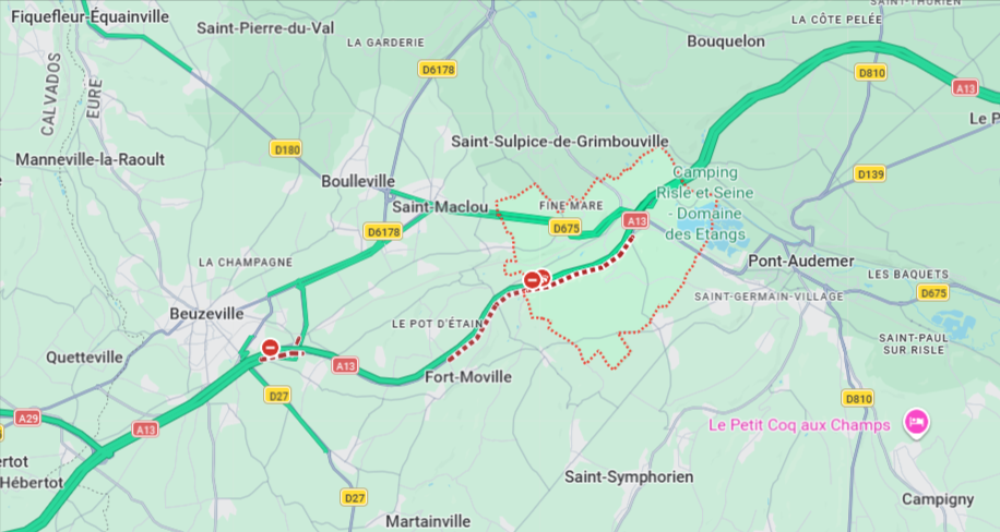 L'accident est survenu au niveau de la commune de Toutainville, en direction de Paris