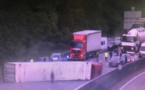 Un semi-remorque couché sur les voies après Chaufour, l’autoroute A13 coupée en direction de Paris 