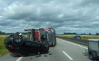 Un camion couché sur le flanc dans l’Eure : l’A28 coupée entre Bourg-Achard et Brionne 