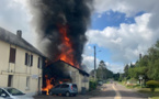 Seine-Maritime : violent incendie de garage à Sauqueville, la ligne SNCF Rouen - Dieppe coupée 