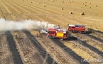 Eure : un feu de chaume ravage 10 hectares près de l’autoroute A13 à Heudebouville