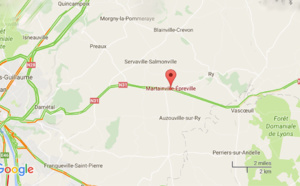 L'accident provoque la chute d'un poteau électrique : la RN31 coupée à Martainville-Épreville 