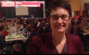 Nathalie Arthaud à la fête de Lutte Ouvrière ce samedi 5 novembre à Oissel