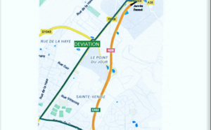 Accès fermé à la RN28 à Bois-Guillaume et mise en place d'une déviation du 19 au 20 janvier