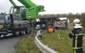 Camion-citerne couché près de Caen : l'accès au périphérique restera fermé jusqu'à jeudi matin