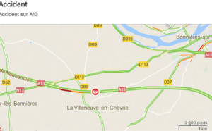 Circulation très perturbée sur l’A13 entre Chaufour et Mantes à cause d’un camion couché sur les voies