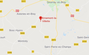 Seine-Maritime : un blessé léger dans la voiture sur le toit près de Gournay-en-Bray
