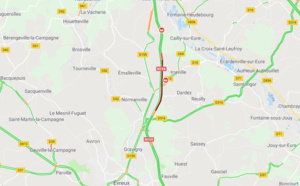 Accident entre un poids lourd et une camionnette : la RN 154 coupée dans le sens Evreux - Louviers (Eure)