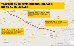 Remise en état de la chaussée sur la RN 13 dans le Calvados : ce qu'il faut savoir des perturbations