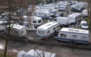 70 caravanes des gens du voyage expulsées ce matin de l’esplanade Saint-Gervais à Rouen 