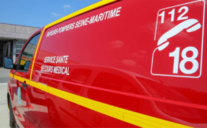 Un poids lourd se couche dans un rond-point à Port-Jérôme : le conducteur légèrement blessé 