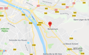 Un bus vide prend feu à Bonsecours près de Rouen : la route de Paris coupée 