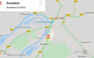 Deux voitures se percutent entre Les Andelys et Bouafles (Eure) : un blessé grave 