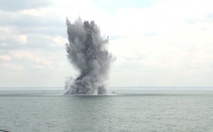 Deux mines allemandes neutralisées et détruites au large de Dieppe