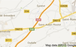 Collision entre un poids-lourd et deux voitures sur l'A29 à Saint-Aubin-Routot