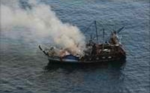 Le navire de pêche en feu au large de Fécamp a finalement coulé