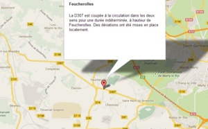 La RD307 coupée à la circulation pour une durée indéterminée dans les Yvelines