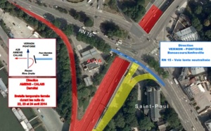 Travaux de chaussées sur les accès rive droite du Pont Mathilde