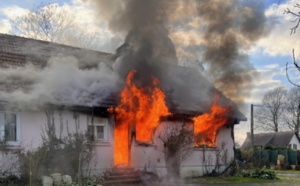 Feu de pavillon près de Bolbec : les trois occupants sont indemnes