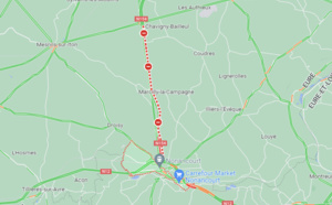 Un poids-lourd couché sur la N154 entre Nonancourt et Evreux : la route est fermée 