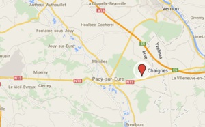 La RN13 coupée ce matin à Chaignes (Eure) à la suite d'un accident