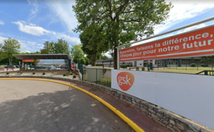 Bruno Le Maire en visite au laboratoire pharmaceutique GlaxoSmithKline à Evreux 