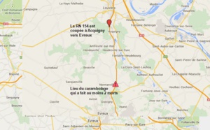 Deux morts ce matin près d'Evreux : la RN154 coupée et déviée