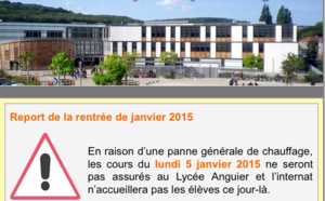Pas de chauffage, pas de cours ce lundi au lycée Anguier à Eu, en Seine-Maritime