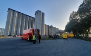 Départ de feu sur un silo de la société PastaCorp à Rouen  : la cellule risques chimiques sur place 