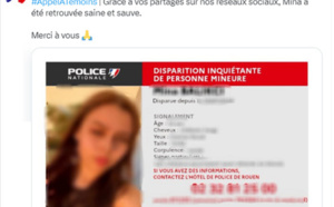 Mina, la jeune fille de 13 ans disparue près de Rouen, a été retrouvée saine et sauve