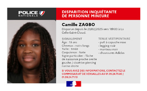 Disparition inquiétante dans les Yvelines : un appel à témoin lancé pour retrouver Camille, 13 ans