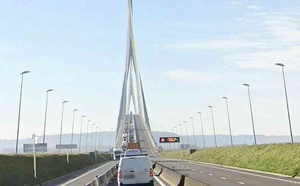 Circulation interrompue sur le Pont de Normandie en direction de Honfleur