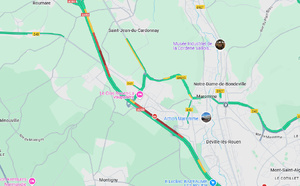  Seine-Maritime. Bouchon important sur l’A150 en direction de Barentin après un épandage de carburant