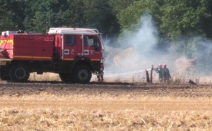 Grigneuseville : un incendie ravage 18 hectares de culture, une machine agricole détruite