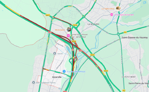 Accident sur l’A13 à Incarville : trois voitures impliquées, circulation très difficile vers la Normandie