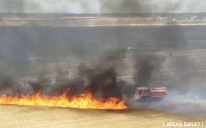 Deux feux de récolte brûlent 28 hectares dans l’Eure : 130 sapeurs-pompiers engagés