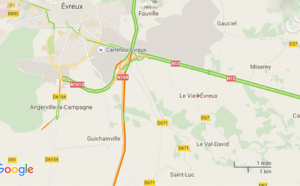 Poids-lourd en difficulté : la RN 154 coupée cette nuit près d'Évreux (Eure)