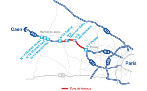 L'autoroute A13 en travaux cet été  : 10 km de chaussée rénovée entre Poissy et Épône (Yvelines)
