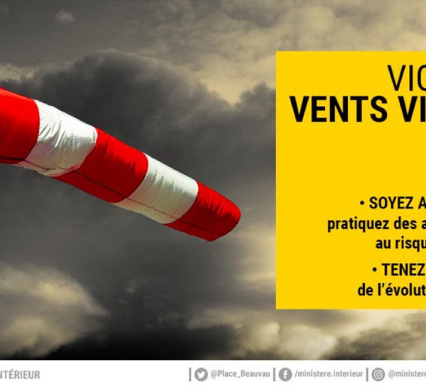 Risque de vents violents en Seine-Maritime, placé en vigilance jaune à compter de demain